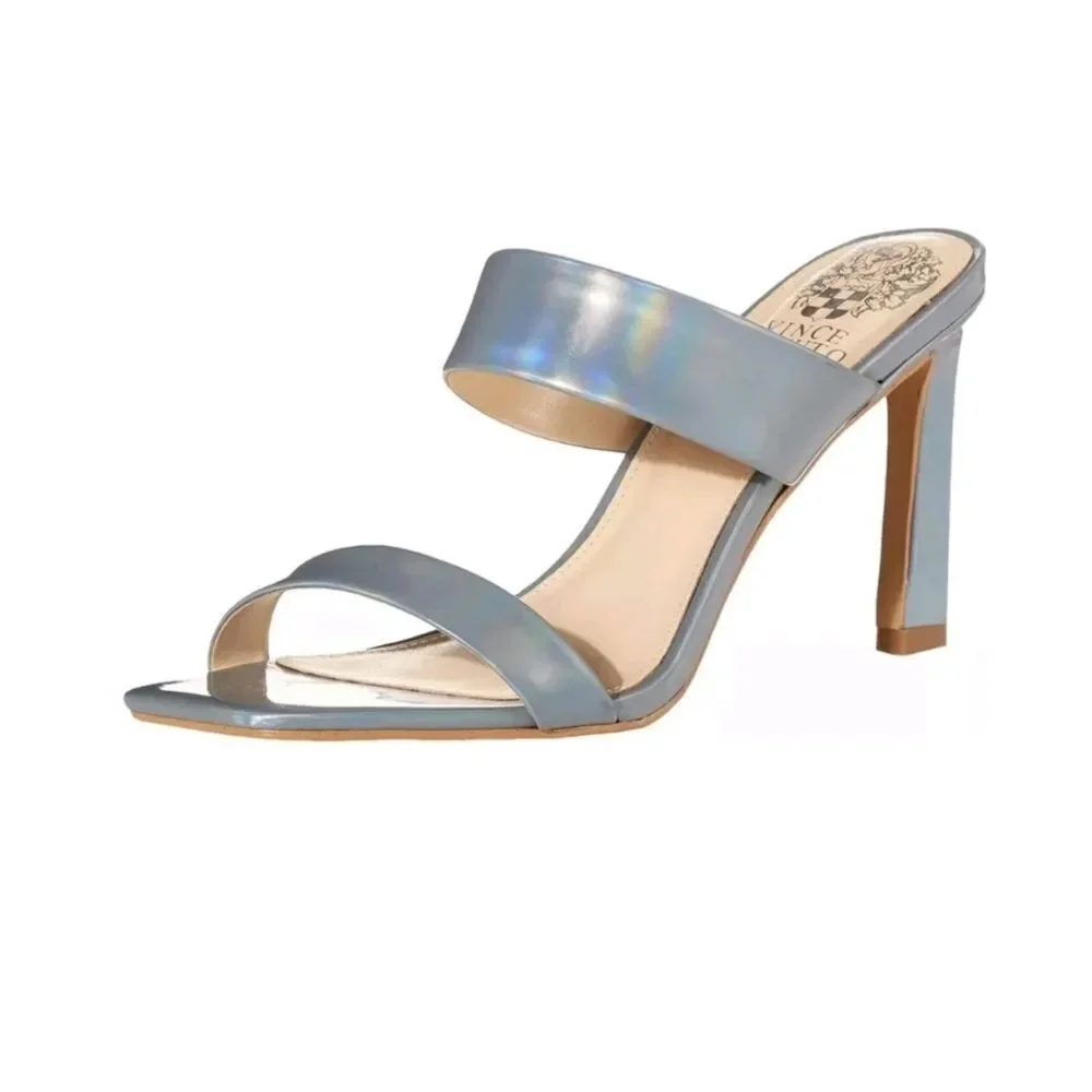Vince Camuto Brisstol Strappy Square Toe Blue Iridescent Sandal Size 11 NEW